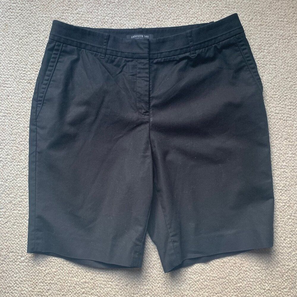 Lafayette 148 New York Women's High Rise Black Walking Shorts Size 8